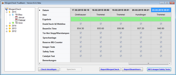 Morning Check on TrueBeam