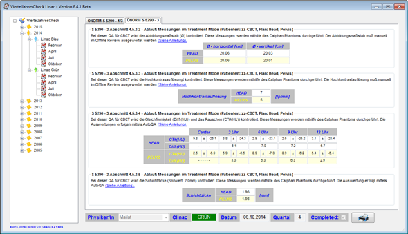 Quarterly Check on TrueBeam - Tab 2