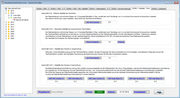 Yearly Check on TrueBeam - Tab 6