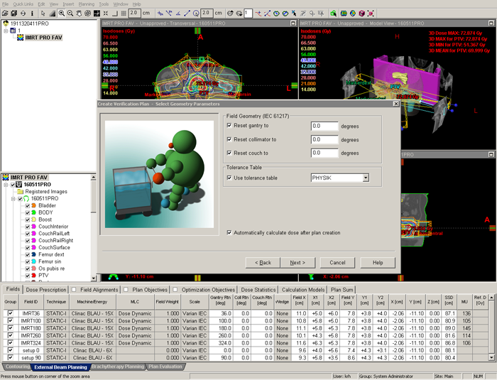 Select verification geometry