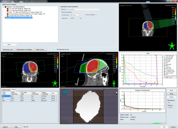 CO user interface, optimization running