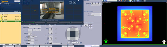 FieldCheck epid test irradiation of a 20x20 cm field