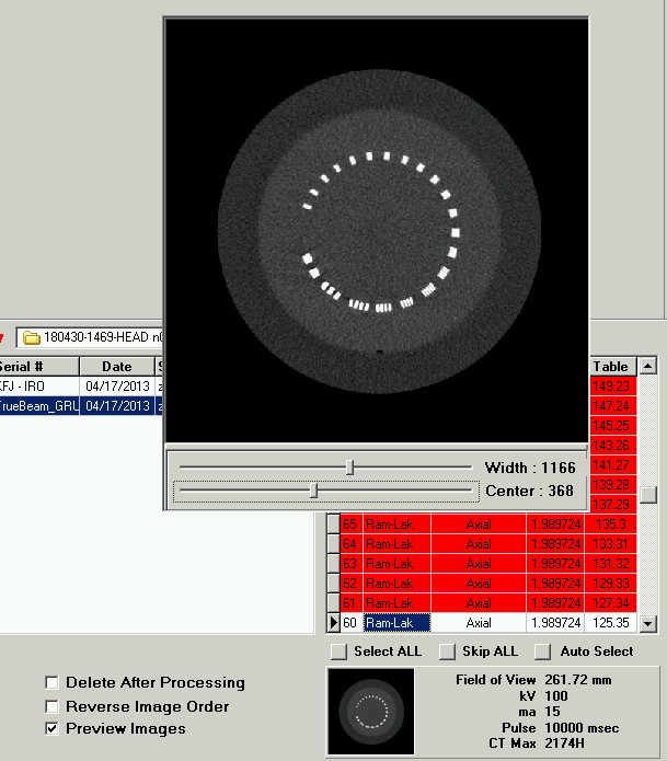 Selecting the start slice