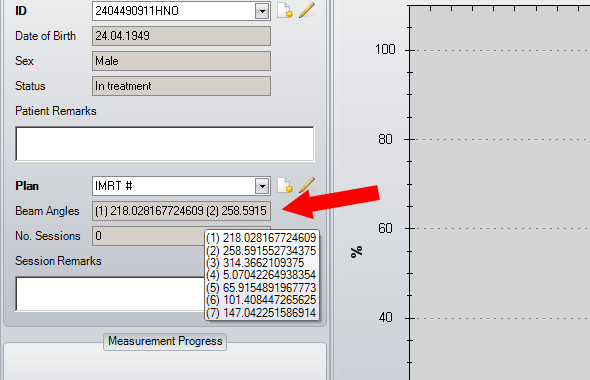 List of beam angles after PGO