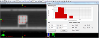 Scan of CT-403 with histogram on HDPE rod (RED: 0.976)