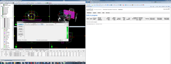 Acuros calculation (left) with DCF monitoring (right)